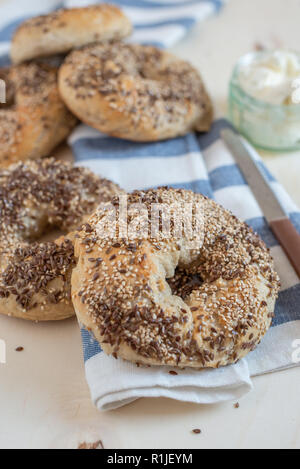 Bagels faits maison Banque D'Images