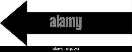 Flèche vers la gauche l'icône glyphe Illustration de Vecteur