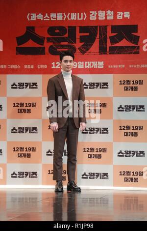 Séoul, Corée. 12Th Nov, 2018. D.O Do Kyung-soo, Park Hye-soo, Oh Jung-se et Kang Hyeong-Cheol assister à la conférence de la production de 'Swing Kids' à Séoul, Corée, le 12 novembre 2018.(La Chine et la Corée à l'homme) Credit : TopPhoto/Alamy Live News Banque D'Images