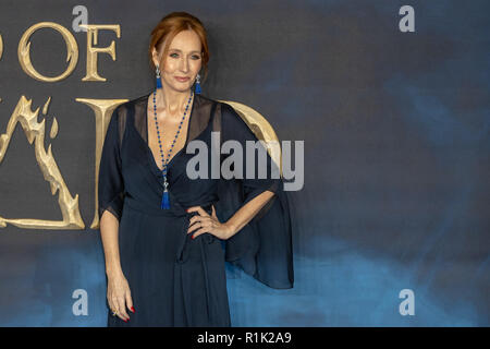 Leicester square, London, UK, 13 novembre 2018. J.K. Rowling assiste à la première du film britannique 'Les Animaux Fantastiques : les crimes de Grindelwald' dans Leicester square le 13 novembre 2018, l'Angleterre.© Jason Richardson / Alamy Live News Banque D'Images