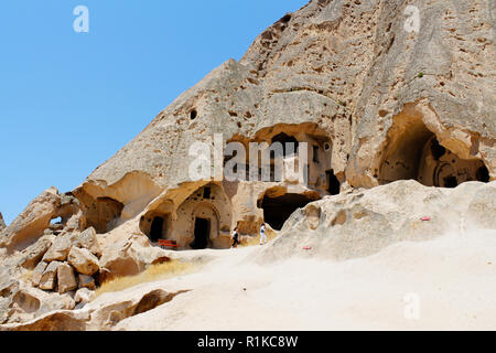 Selime monastère cathédrale ruines antiques à tour verte dans la région de Cappadoce, Turquie Banque D'Images