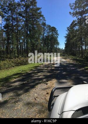 Le U.S. Army Corps of Engineers, District du projet Mobile, Jim Woodruff Lock & Dam, a subi des dommages et s'occupe des questions d'alimentation, mais elle a survécu à l'impact de l'ouragan Michael comme il l'battues Florida Gulf Coast dans Lake Seminole, en Floride Banque D'Images