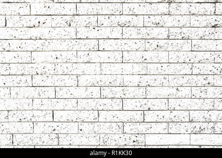 Blanc et gris simple mur en brique en pierre rectangulaire motif transparent surface texture background. Banque D'Images