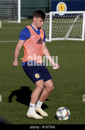 Kieran Tierney en Écosse pendant la session de formation à Édimbourg. APPUYEZ SUR ASSOCIATION photo. Date de la photo: Mardi 13 novembre 2018. Voir PA Story FOOTBALL Scotland. Le crédit photo devrait se lire comme suit : Jane Barlow/PA Wire. Banque D'Images