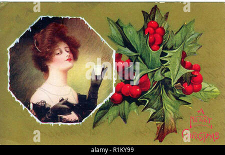 La conception de cartes de noël vintage Banque D'Images