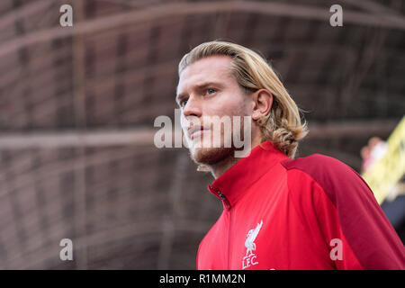 Londres, ANGLETERRE - 20 août : Loris Karius avait de Liverpool F.C. au cours de la Premier League match entre Liverpool FC et Crystal Palace à Selhurst Park le 20 août 2018 à Londres, Royaume-Uni. Mo Media Banque D'Images