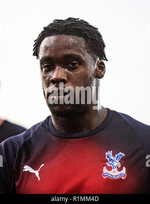 Londres, ANGLETERRE - 20 août : Jeffrey Schlupp (15) de Crystal Palace lors du premier match de championnat entre Crystal Palace et le Liverpool FC à Selhurst Park le 20 août 2018 à Londres, Royaume-Uni. Mo Media Banque D'Images