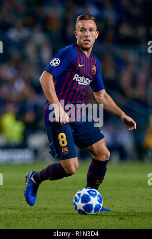 Barcelone, Espagne - 24 OCTOBRE : Arthur Henrique Ramos de Oliveira Melo du FC Barcelone en action pendant le match du groupe B de la Ligue des Champions entre le FC Barcelone et l'Internazionale FC au Camp Nou le 24 octobre 2018 à Barcelone, Espagne. (David Aliaga/MO Media) Banque D'Images