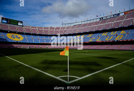 Barcelone, Espagne - 28 OCTOBRE : vue générale dans le stade avant le match de la Liga entre le FC Barcelone et le Real Madrid au Camp Nou le 28 octobre 2018 à Barcelone, Espagne. David Aliaga/MO Media Banque D'Images