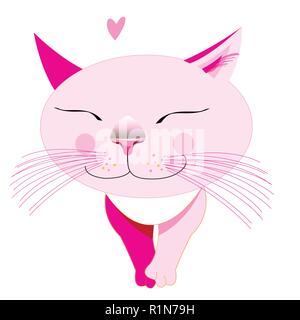 Images Illustrations love cat Rose objet isolé sur fond blanc Illustration de Vecteur