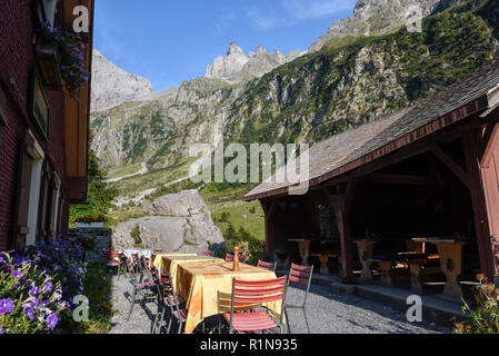 Restaurant de montagne sur Engelberg sur les Alpes Suisses Banque D'Images