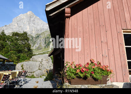 Restaurant de montagne sur Engelberg sur les Alpes Suisses Banque D'Images