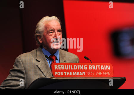 Liverpool, en Angleterre. 26 Septembre, 2018. Dennis Skinner, du travail MP pour Bolsover, prononcer son discours de conférence, le dernier jour de la Labou Banque D'Images