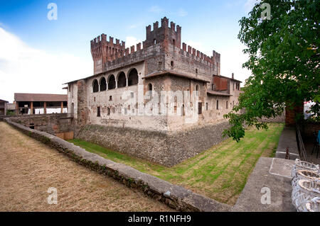 L'Italie, Lombardie, Cavernago, Château de Malpaga, liée à l'histoire du commandant Bartolomeo Colleoni Banque D'Images