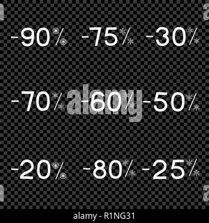 Rabais d'hiver avec des flocons Illustration de Vecteur