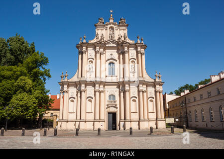 Eglise de Saint Joseph de l'Visitationists sur Krakowskie Przedmiescie (banlieue de Cracovie) rue à Varsovie, Pologne. Sa construction a été achevée en 17 Banque D'Images