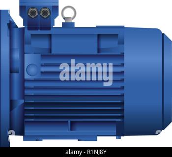 Moteur électrique. Vector illustration sur fond blanc. Image isolée. 3D Illustration de Vecteur