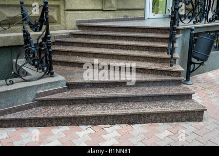 Escalier d'entrée de marbre Banque D'Images