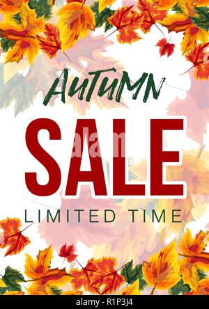 La conception moderne de l'affiche de la vente d'automne Illustration de Vecteur