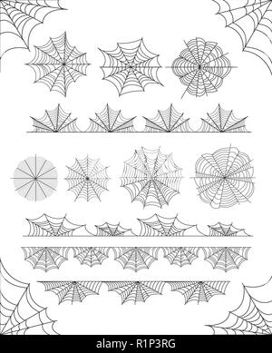 Ensemble de conception d'araignée sur fond blanc Illustration de Vecteur