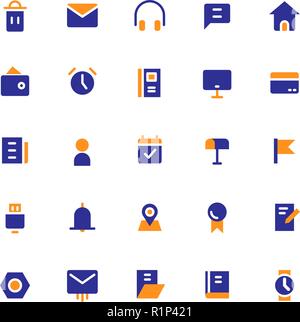 L'icône de l'interface utilisateur Définit le vecteur solide Illustration de Vecteur