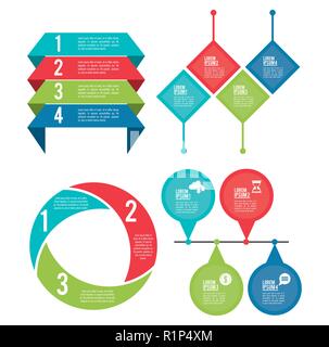 L'infographie et de l'organisation des styles avec des onglets et des icônes vector illustration graphic design Illustration de Vecteur