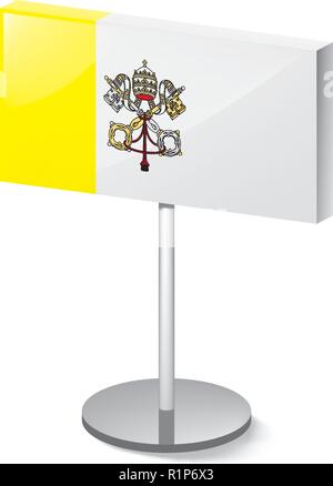 Drapeau du Vatican, vector illustration sur fond blanc Illustration de Vecteur