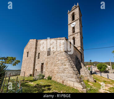 L'église paroissiale de Saint-Nicolas, 19e siècle, dans la microrégion Aullene, Alta Rocca, Corse-du-Sud, Corse, France Banque D'Images