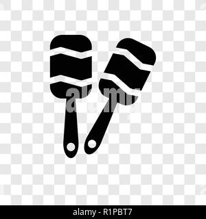 Icône vecteur Maracas isolé sur fond transparent, Maracas transparence concept logo Illustration de Vecteur