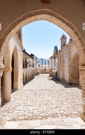 Le monastère de la Sainte Croix (Timios Stavros), Omodos (montagnes Troodos), Limassol District, République de Chypre Banque D'Images