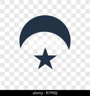 Croissant de lune et étoile icône vecteur isolé sur fond transparent, Croissant de lune et étoile transparence concept logo Illustration de Vecteur
