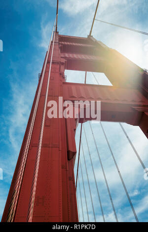 Golden Gate Bridge San Francisco, gros plan Banque D'Images