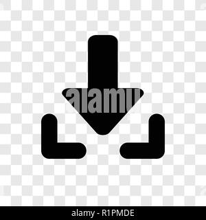 Flèche de téléchargement avec l'icône vecteur ligne isolé sur fond transparent, flèche de téléchargement avec transparence Ligne concept logo Illustration de Vecteur