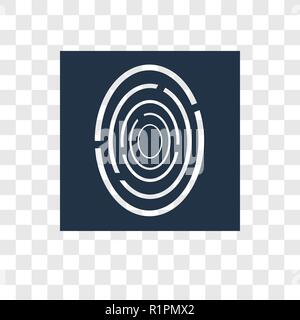 Numérisation d'empreintes digitales l'icône vecteur isolé sur fond transparent, Empreintes digitales transparence concept logo Illustration de Vecteur