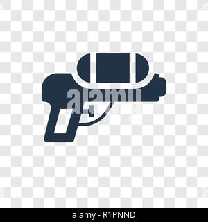 Canon à eau icône vecteur isolé sur fond transparent, la transparence des armes à feu de l'eau concept logo Illustration de Vecteur