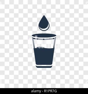 Verre d'eau avec l'icône vecteur isolé sur fond transparent, verre d'eau avec transparence concept logo Illustration de Vecteur
