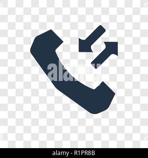 Les appels entrants icône vecteur isolé sur fond transparent, les appels entrants transparence concept logo Illustration de Vecteur