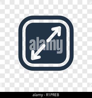 Élargir l'icône vecteur isolé sur fond transparent, développer la transparence concept logo Illustration de Vecteur