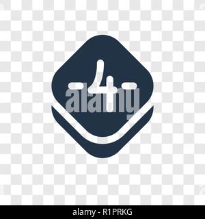 Quatre l'icône vecteur isolé sur fond transparent, quatre concept logo transparence Illustration de Vecteur