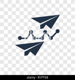 Avion en papier icône vecteur isolé sur fond transparent, papier avion concept logo transparence Illustration de Vecteur