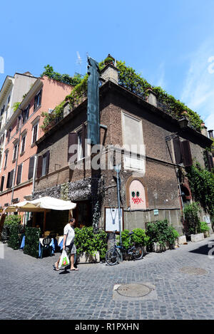 Pizzeria et restaurant sur la Via delle Fratte di Trastevere Banque D'Images