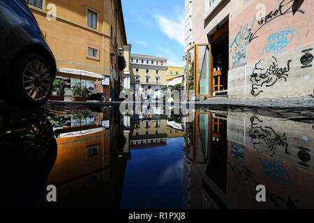 Le beau quartier de Trastevere, à Rome. Banque D'Images
