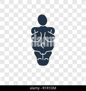 Vénus de willendorf icône vecteur isolé sur fond transparent, Vénus de willendorf transparence concept logo Illustration de Vecteur