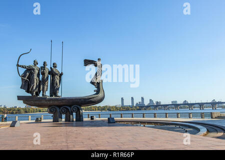 Monument aux fondateurs de Kiev joue Cue et Horev Lybed Kiev, Ukraine 06.11.2018 Banque D'Images