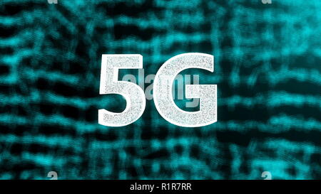 Brillant créatif 5G en toile de fond, c'est le concept de l'internet mobile, 3D render Banque D'Images