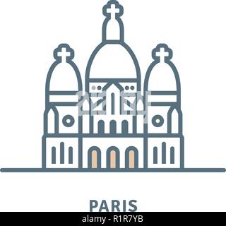 L'icône de la ligne de Paris. Basilique du Sacré-Coeur illustration vectorielle. Illustration de Vecteur