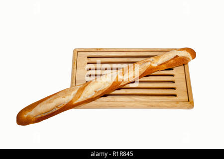 Baguette en bois sur les traversant avec caillebotis Banque D'Images