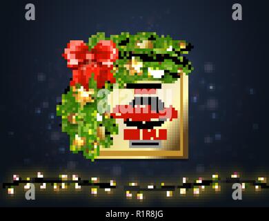 Vente de Noël bannière. Sapin-réaliste des branches d'arbre avec des ballons et du bol. Vector illustration pour les vacances d'hiver, des réductions. Illustration de Vecteur