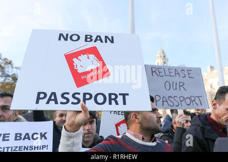 Londres, Royaume-Uni. 14Th Nov, 2018. Protestation national irakien pour la nationalité britannique et doivent également recevoir un passeport britannique. Penelope Barritt/Alamy Live News Banque D'Images
