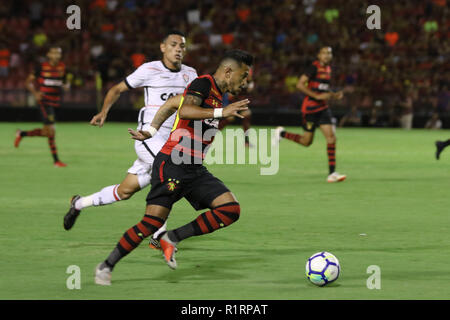 Recife, Brésil. 14Th Nov, 2018. PE - Recife - 14/11/2018 - Un brésilien en 2018, Sport Recife vs Vitoria - BA - match entre Sport X Vitoria, pour la 34e ronde de championnat de football brésilien, qui a eu lieu sur l'île de Retiro, ce mercredi (14) Foto : Anderson Freire/AGIF : Crédit AGIF/Alamy Live News Banque D'Images